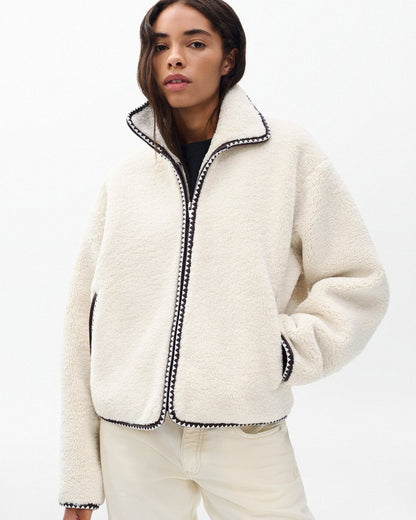 Mai Sherpa Zip-Up Jacket - Ivory