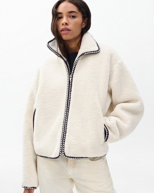 Mai Sherpa Zip-Up Jacket - Ivory