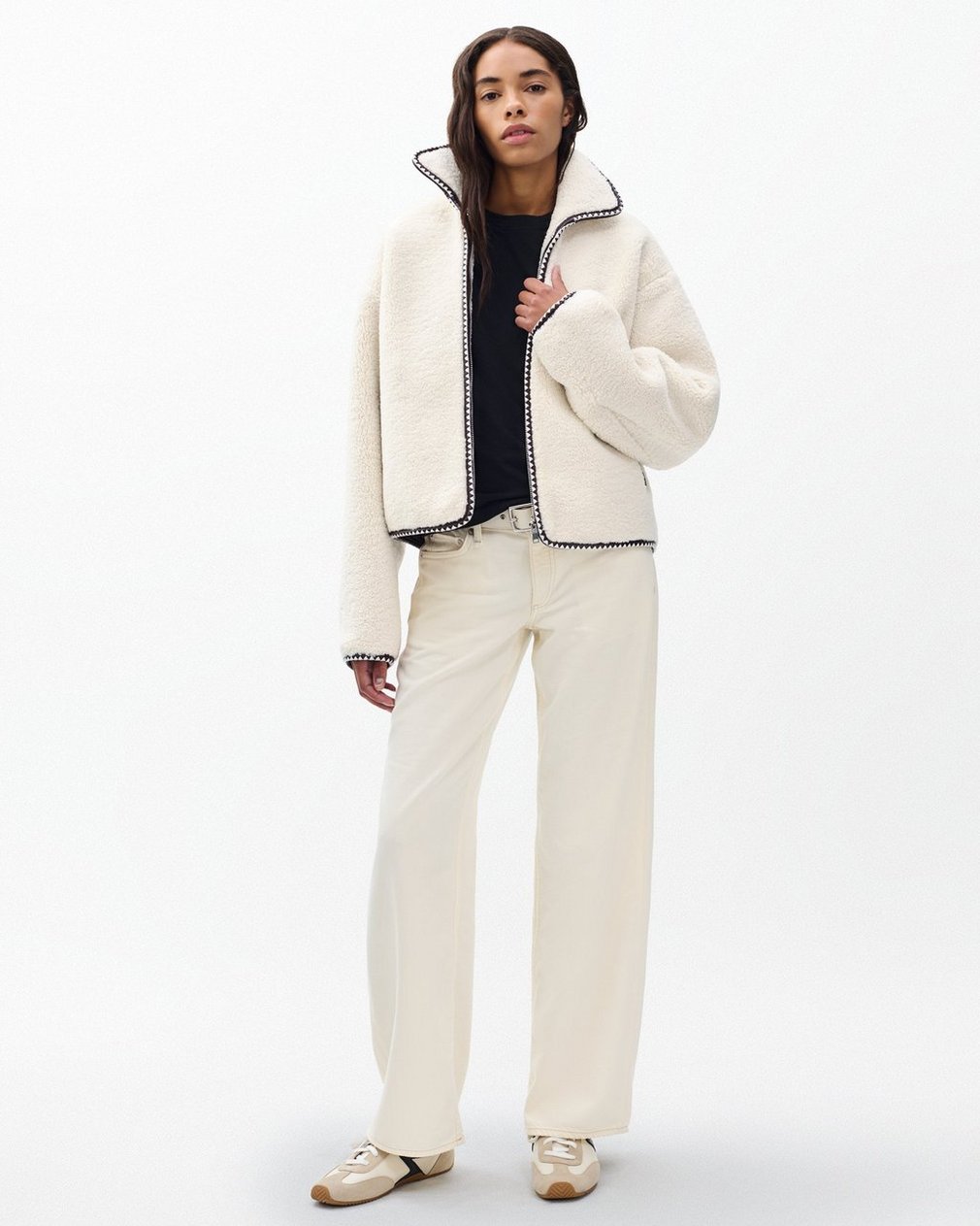 Mai Sherpa Zip-Up Jacket - Ivory
