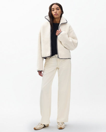 Mai Sherpa Zip-Up Jacket - Ivory