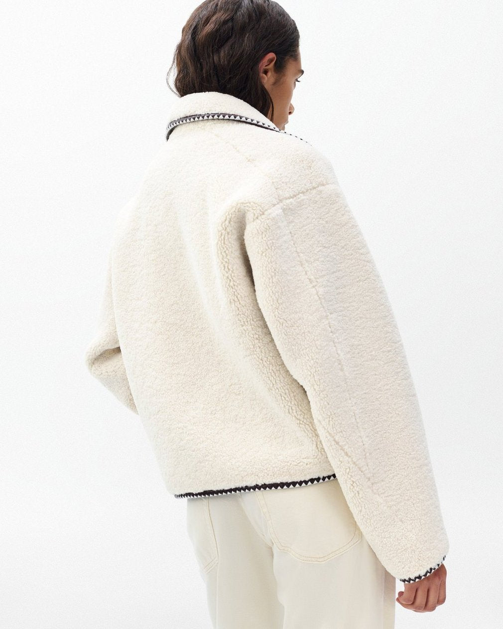 Mai Sherpa Zip-Up Jacket - Ivory