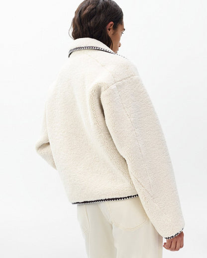 Mai Sherpa Zip-Up Jacket - Ivory