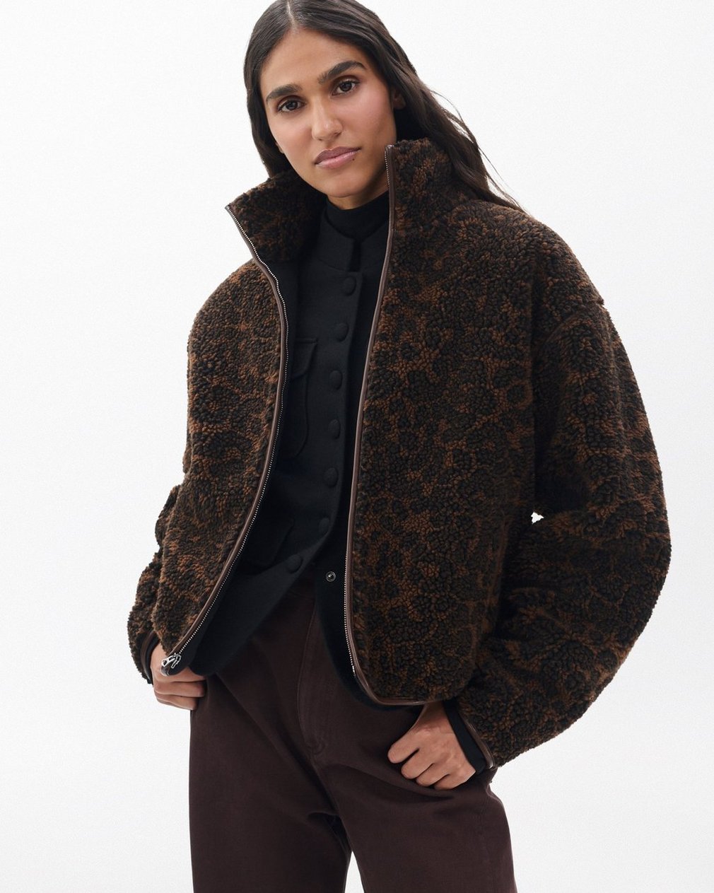 Sun Leopard Sherpa Jacket - Leopard