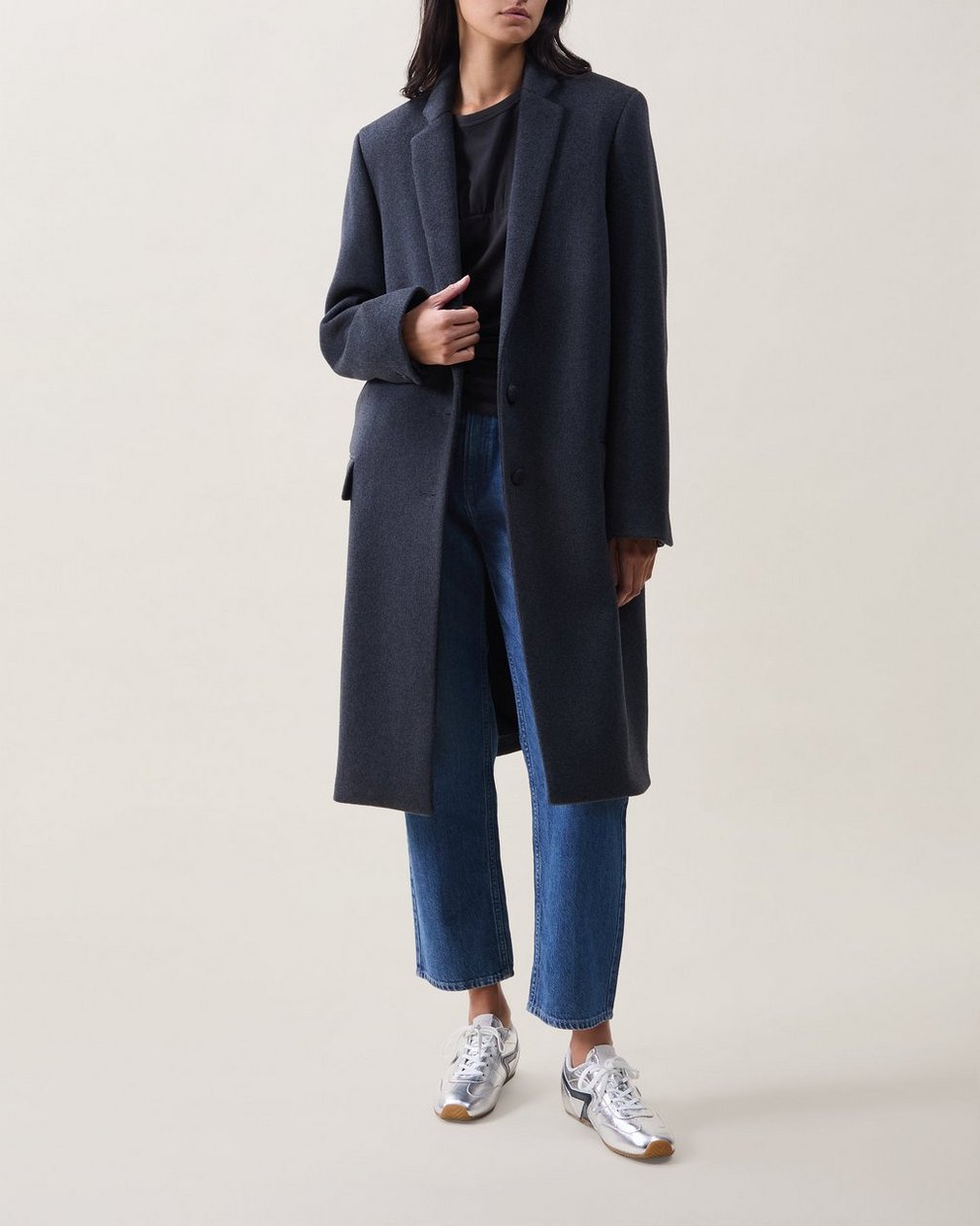 Avanti Wool-Blend Coat - Charcoal
