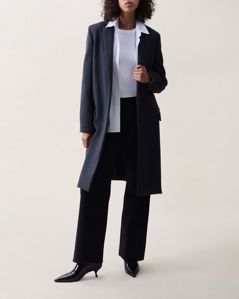 Avanti Wool-Blend Coat - Charcoal