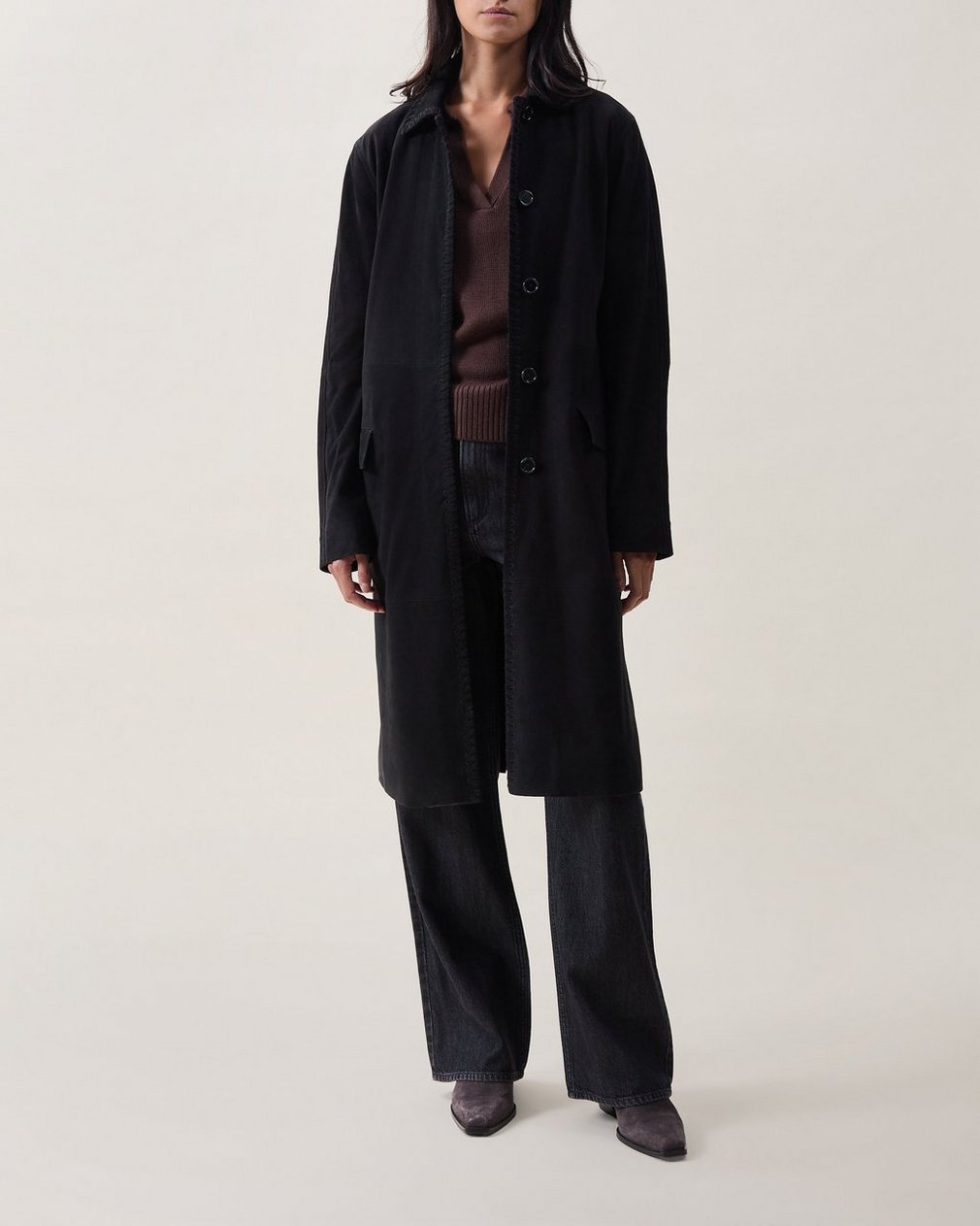 Morin Suede Coat - Black