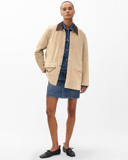 Cassidy Calf Suede Jacket - Tan