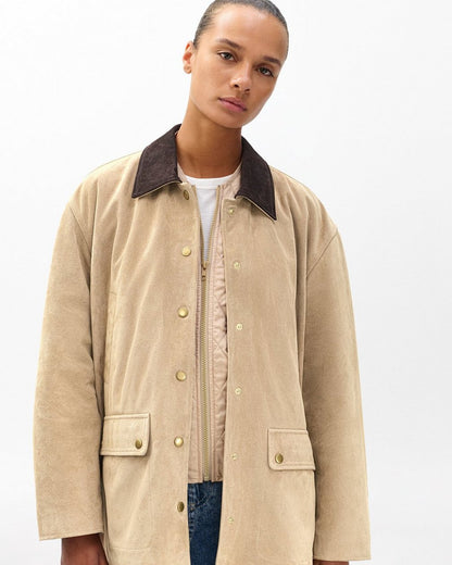 Cassidy Calf Suede Jacket - Tan
