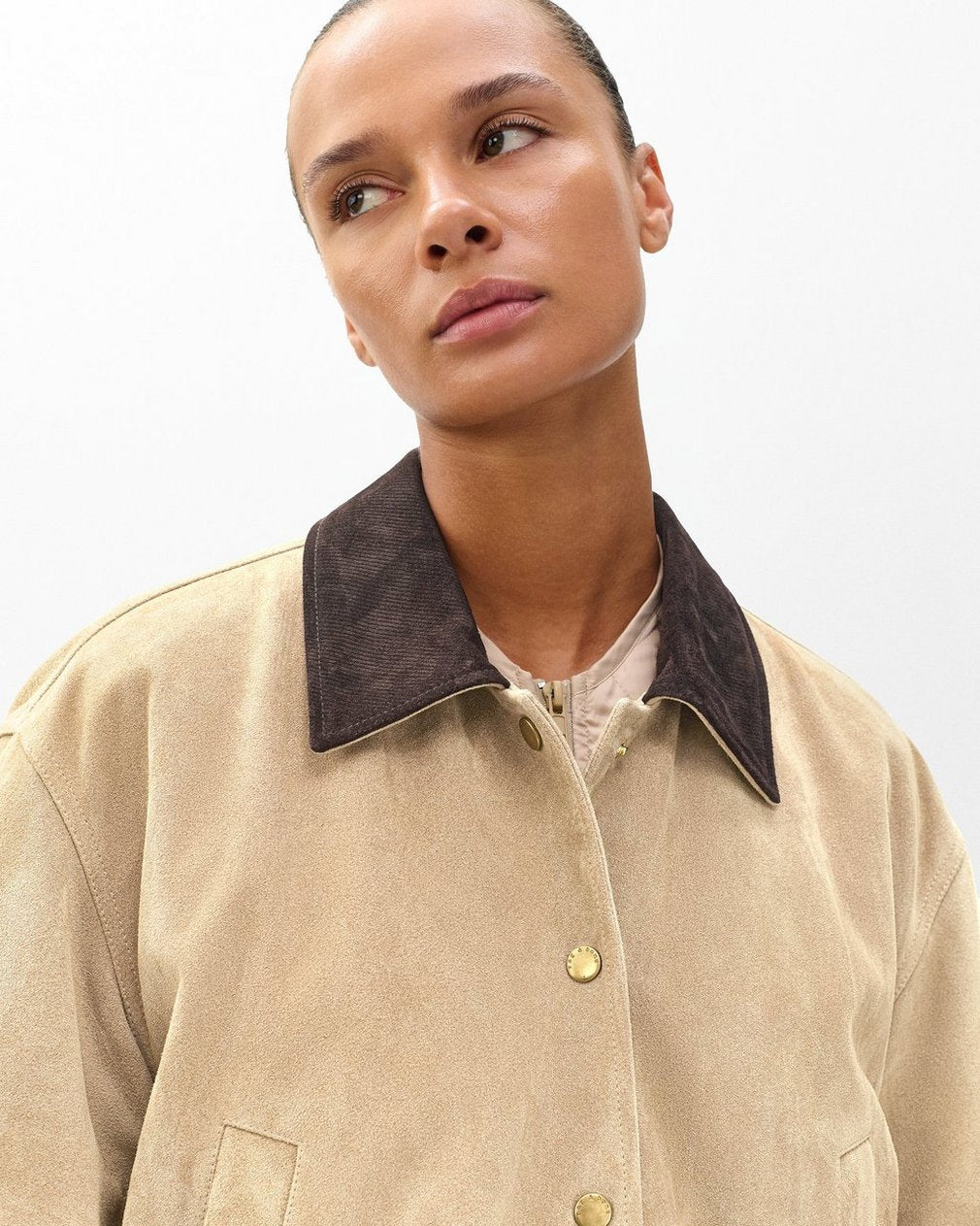 Cassidy Calf Suede Jacket - Tan
