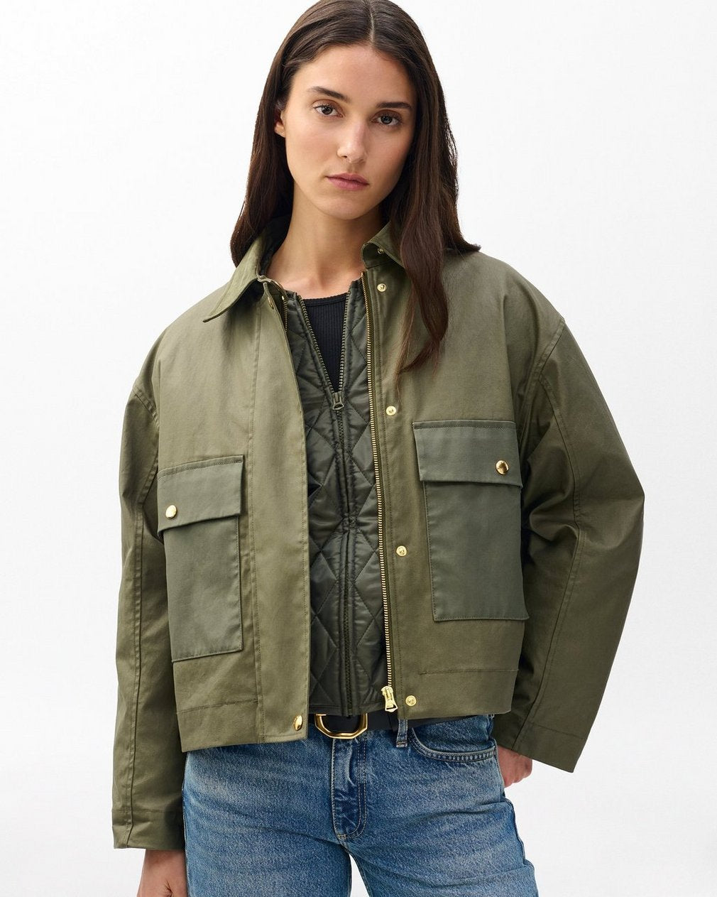 Nonie 2-in-1 Cotton Jacket - Olive