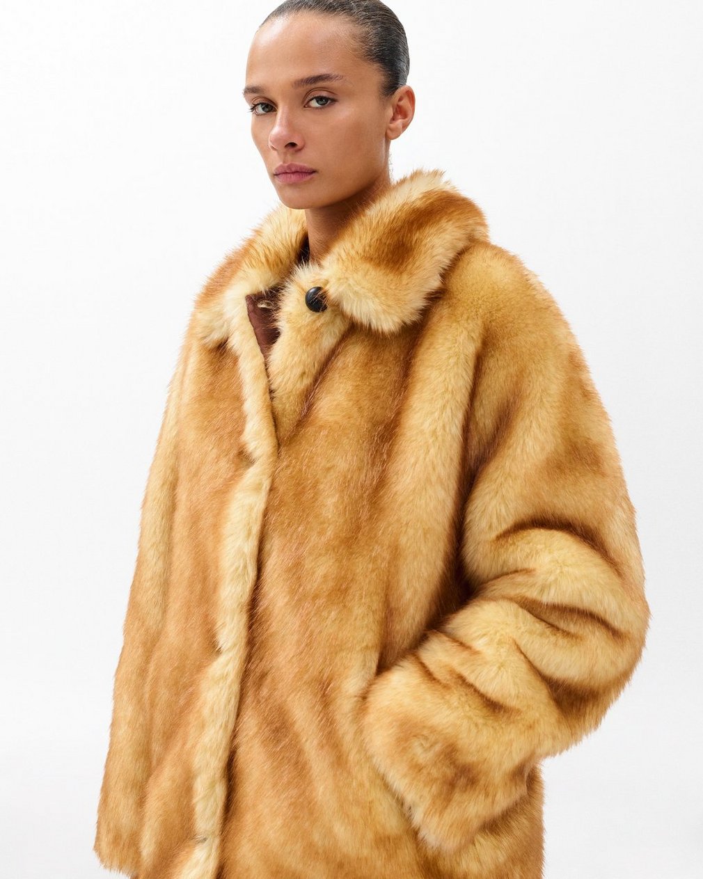 Brenna Faux Fur Jacket - Brown