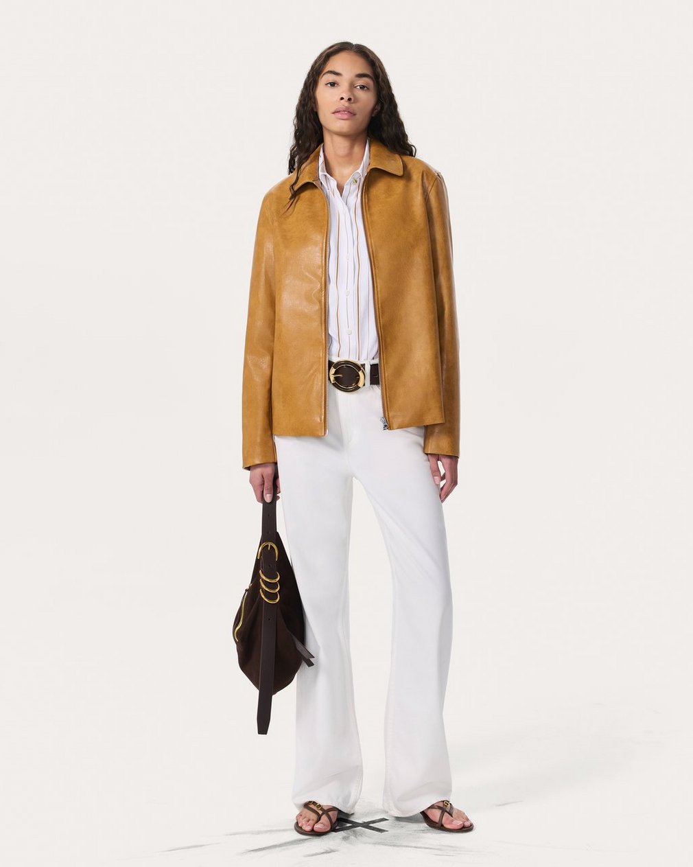 Jordie Faux Leather Jacket - Camel