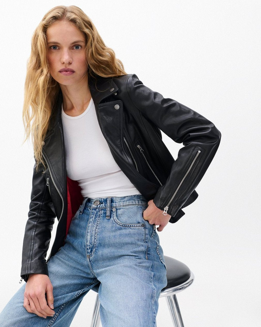 Mack Leather Moto Jacket for Women