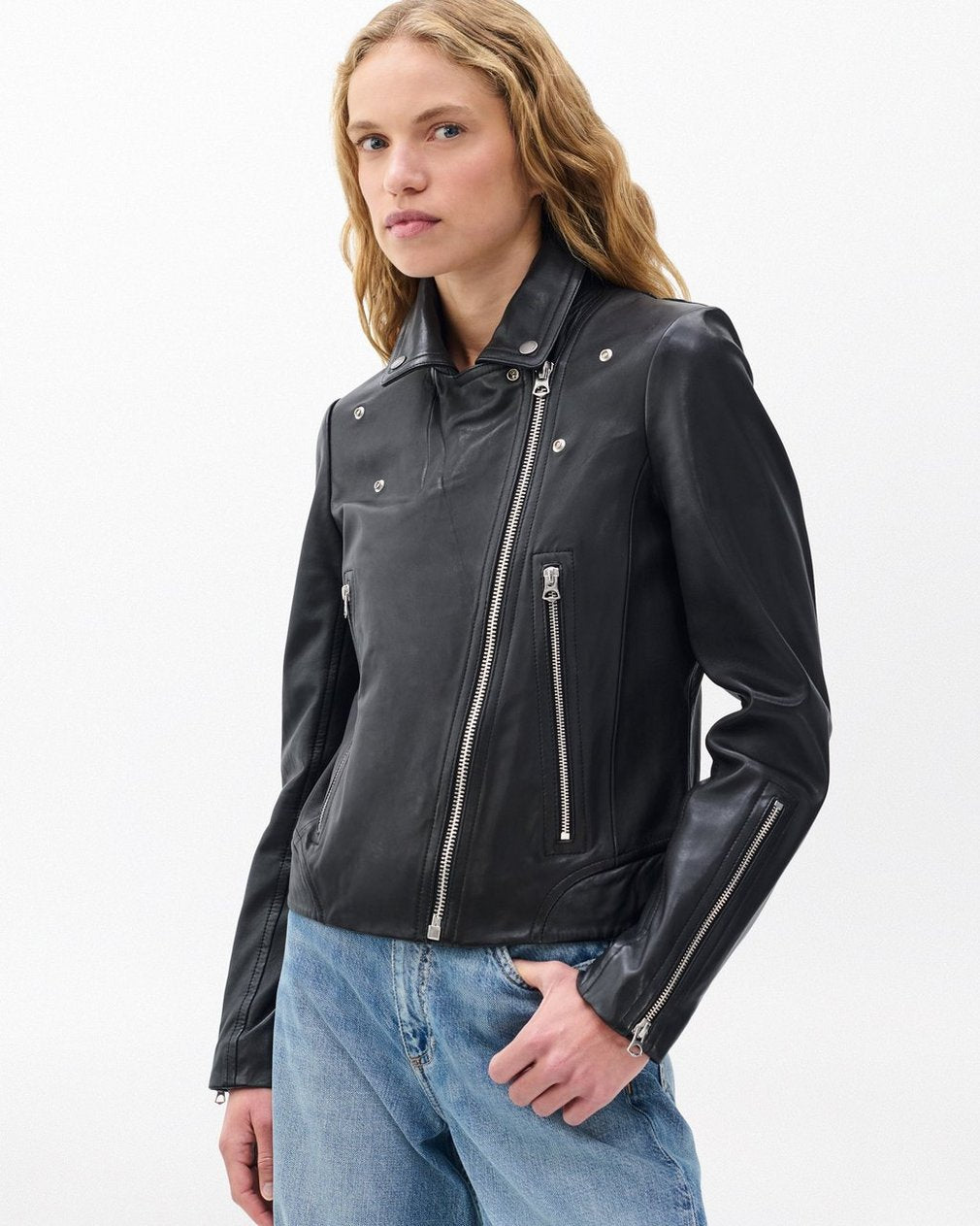 Mack Leather Moto Jacket for Women