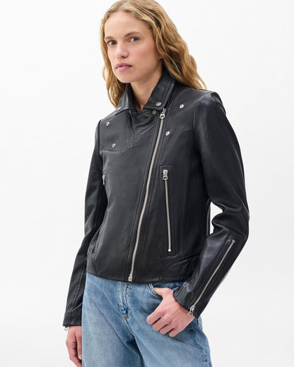 Mack Leather Moto Jacket for Women