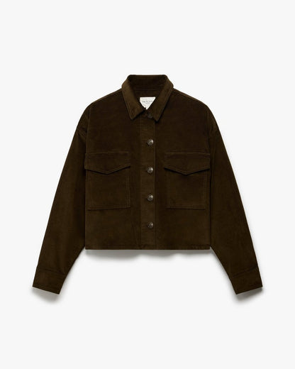 Jaiden Stretch Corduroy Shirt Jacket - Balsam