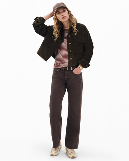 Jaiden Stretch Corduroy Shirt Jacket - Balsam