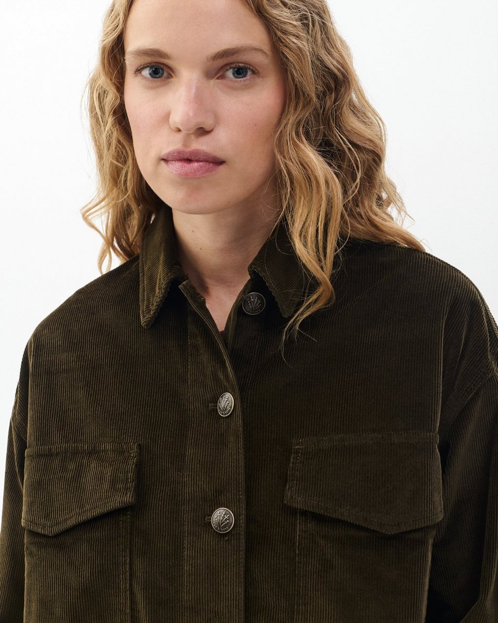 Jaiden Stretch Corduroy Shirt Jacket - Balsam