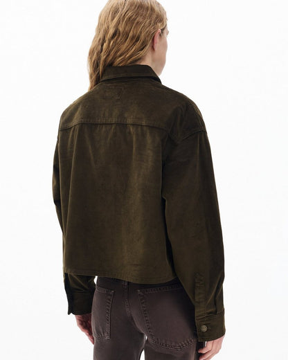 Jaiden Stretch Corduroy Shirt Jacket - Balsam