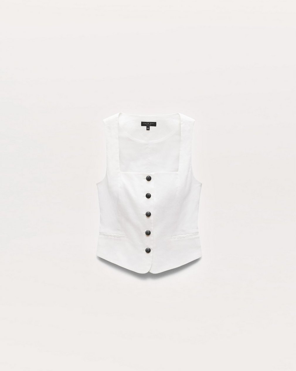 Mariana Linen-Blend Vest - White