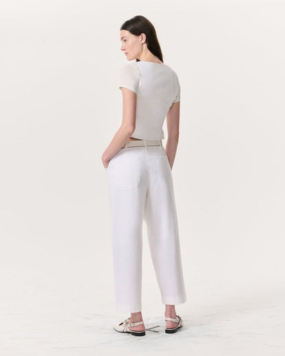 Mariana Linen-Blend Vest - White
