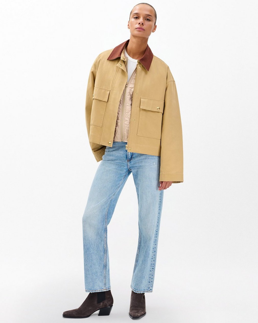 Nonie 2-in-1 Cotton Twill Jacket - Beige