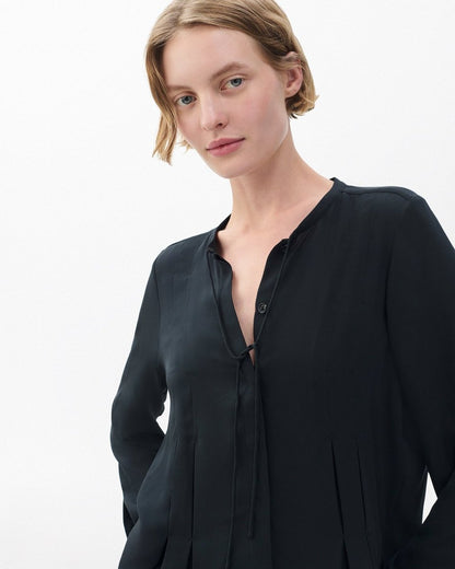 Arden Pleated Blouse - Black