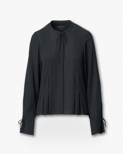 Arden Pleated Blouse - Black