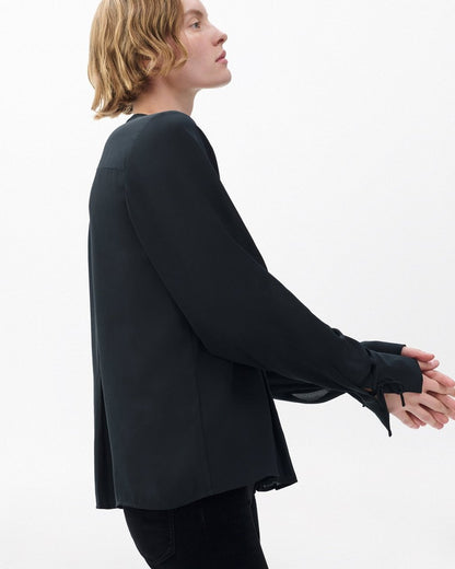 Arden Pleated Blouse - Black