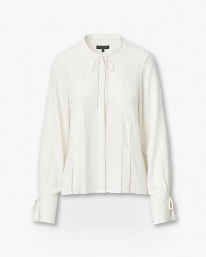 Arden Pleated Blouse - Ivory