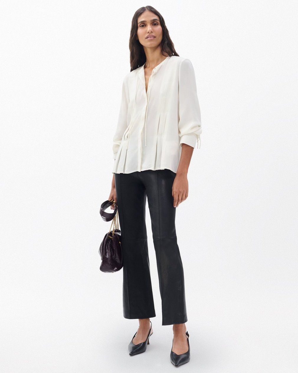 Arden Pleated Blouse - Ivory