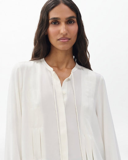 Arden Pleated Blouse - Ivory
