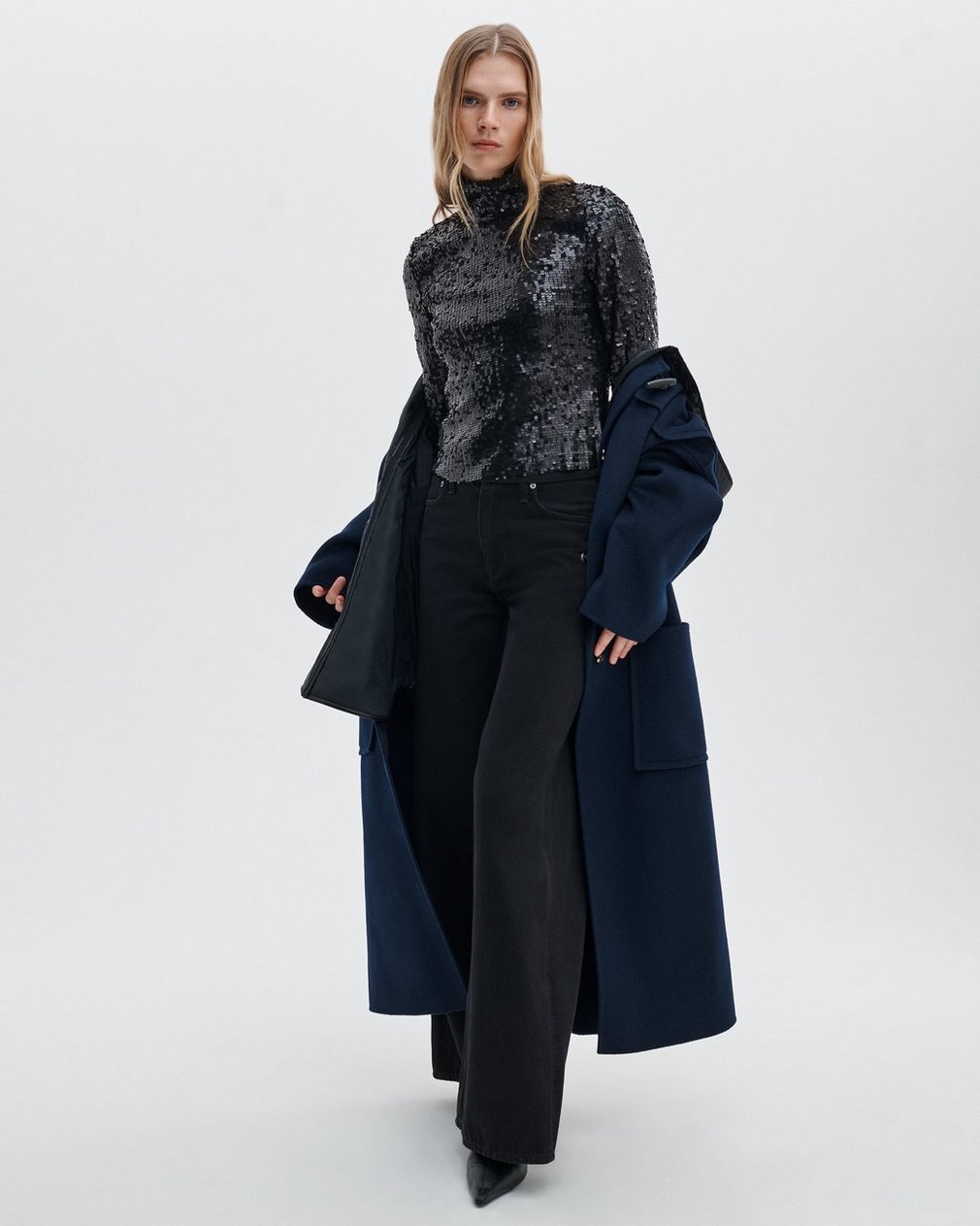 Lucy Sequined Turtleneck - Black