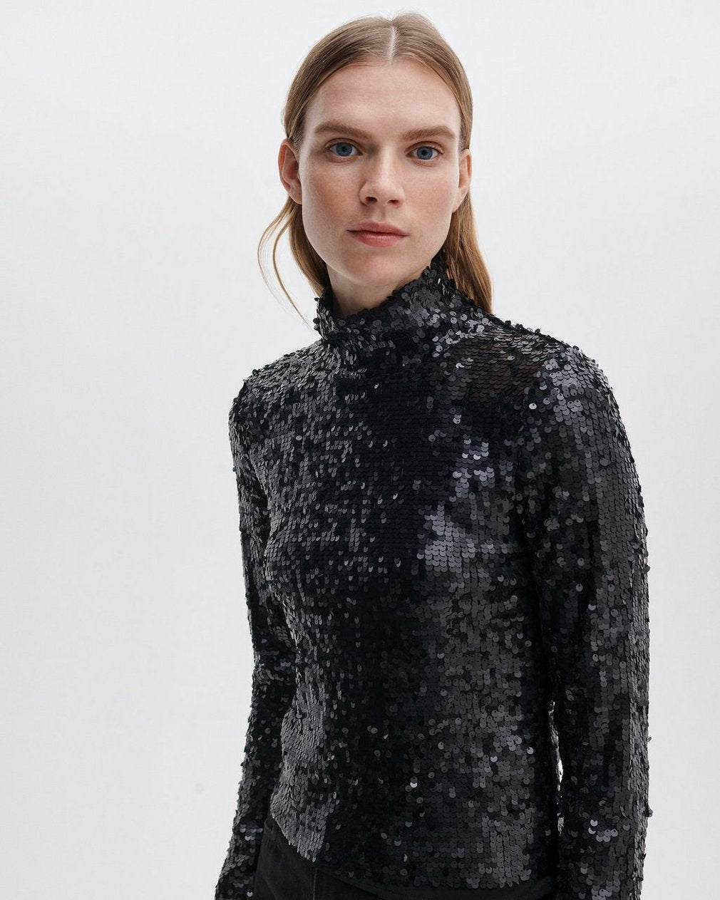 Lucy Sequined Turtleneck - Black