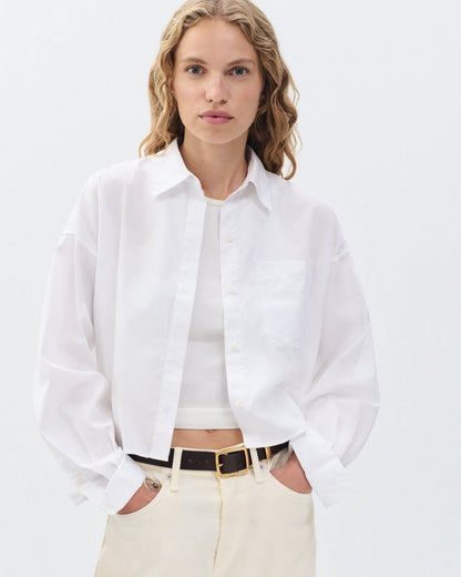 Marin Cropped Shirt - White