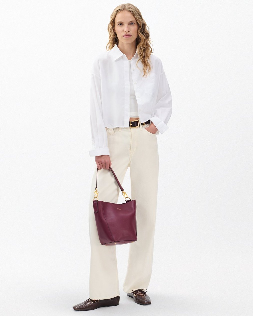 Marin Cropped Shirt - White