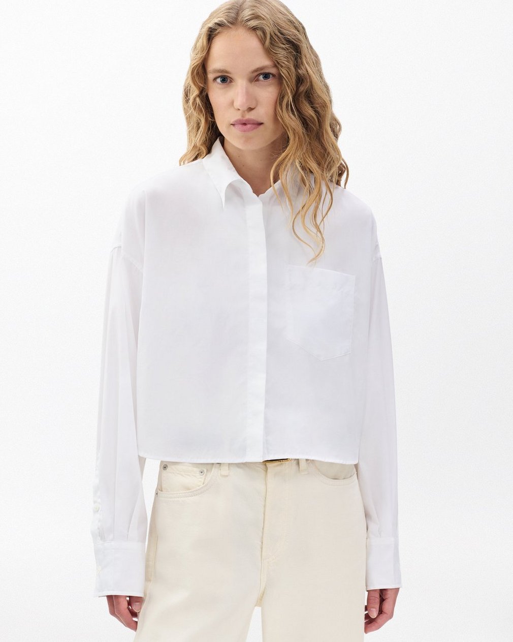Marin Cropped Shirt - White