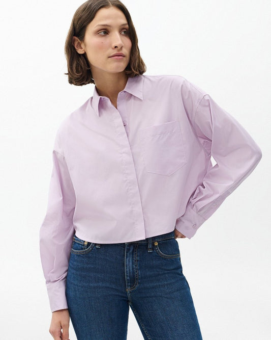 Marin Cropped Shirt - Lavender