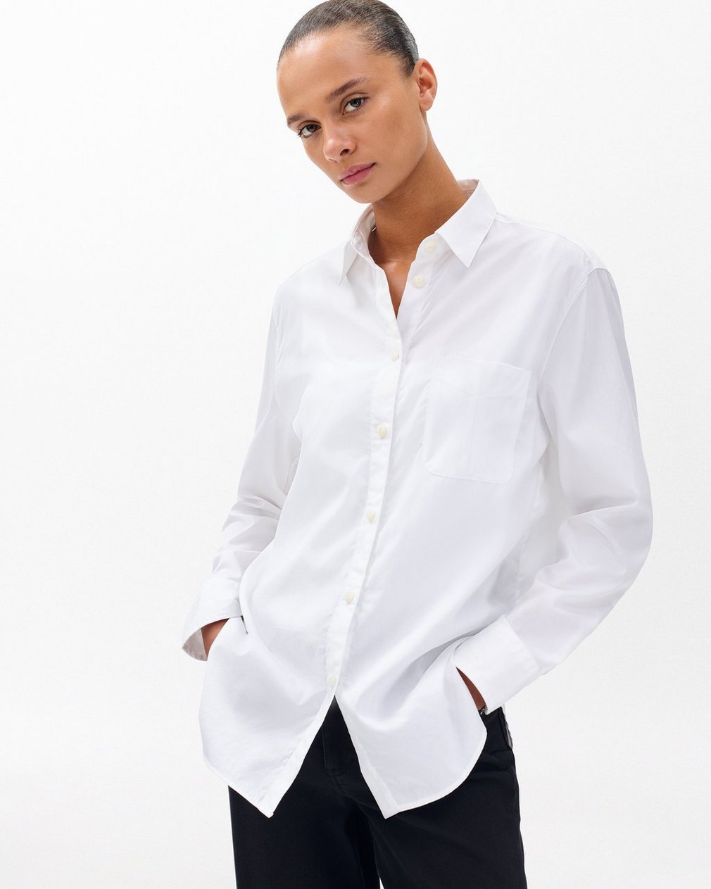 Maxine Poplin Shirt - White
