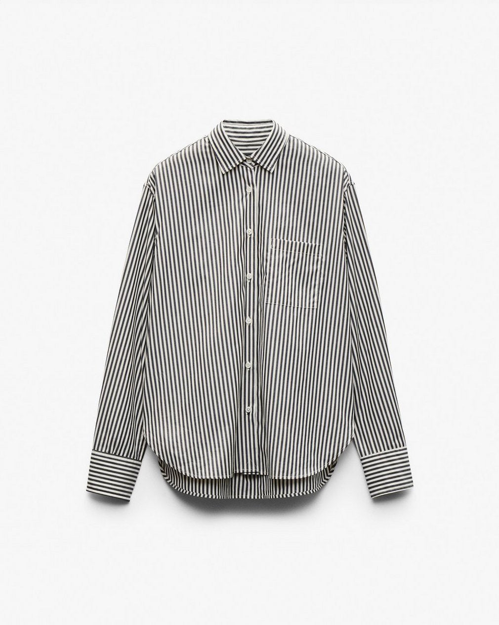 Connie Striped Poplin Shirt - Blue Stripe