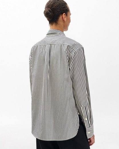 Connie Striped Poplin Shirt - Blue Stripe