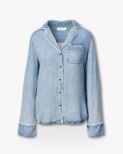 Miramar Long-Sleeve Lounge Shirt - Zoe