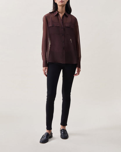 Sonica Organza Shirt - Espresso