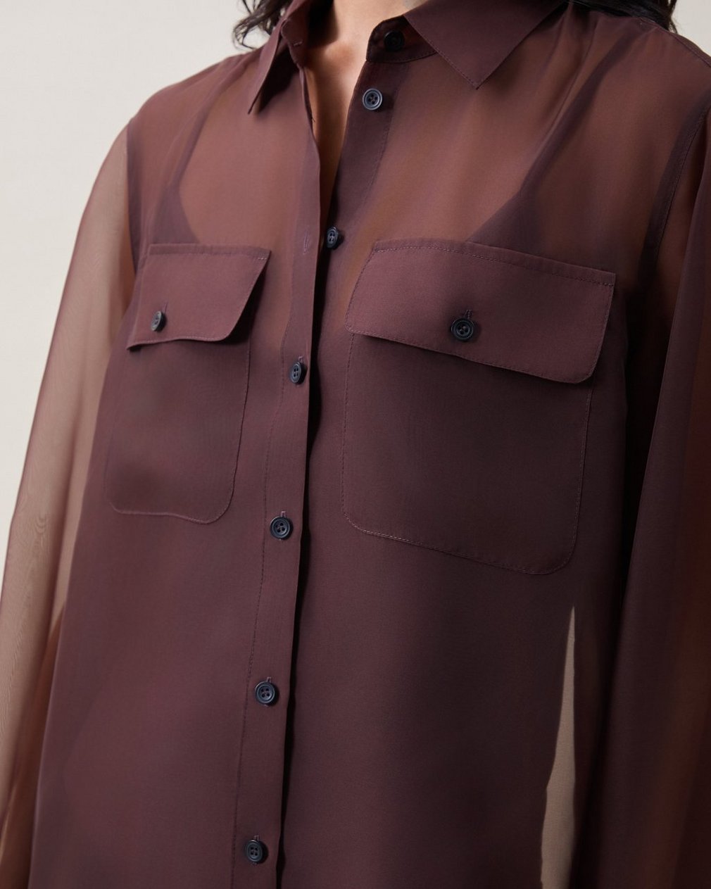 Sonica Organza Shirt - Espresso