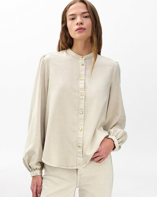 Sandra Denim Blouse - Sand Stone