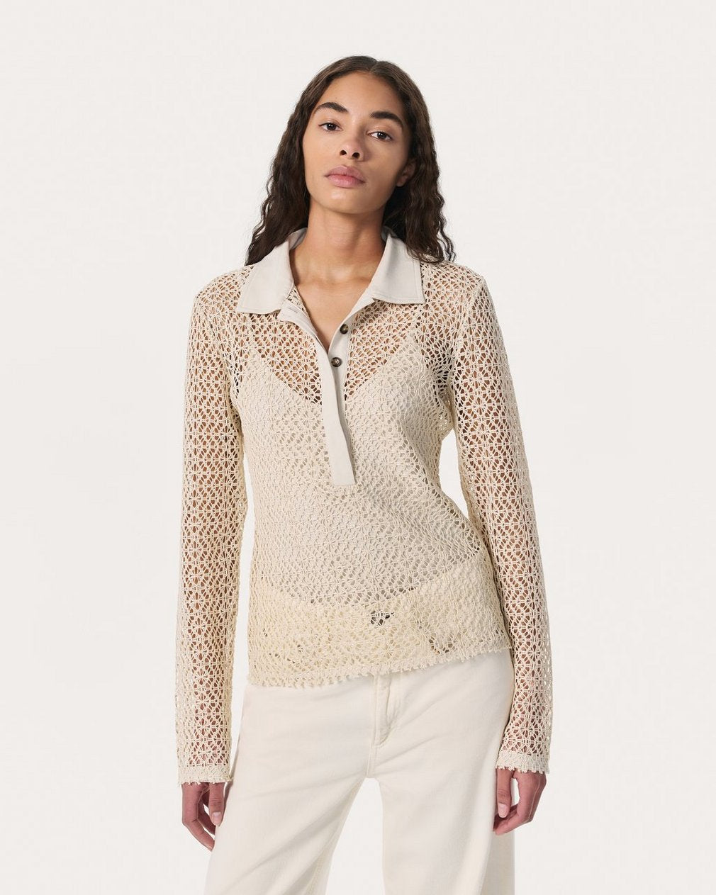 Liv Mesh Polo Shirt - Turtledove