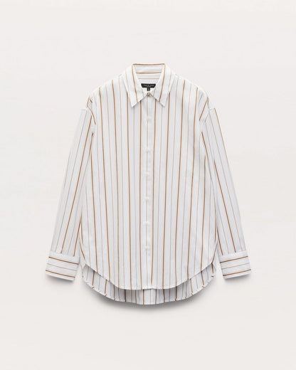 Jessica Striped Poplin Shirt - Brown Stripe