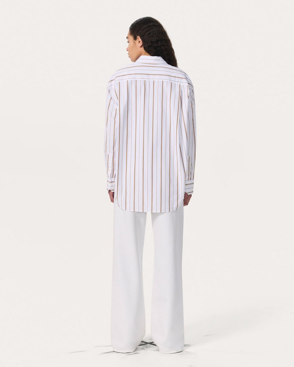 Jessica Striped Poplin Shirt - Brown Stripe