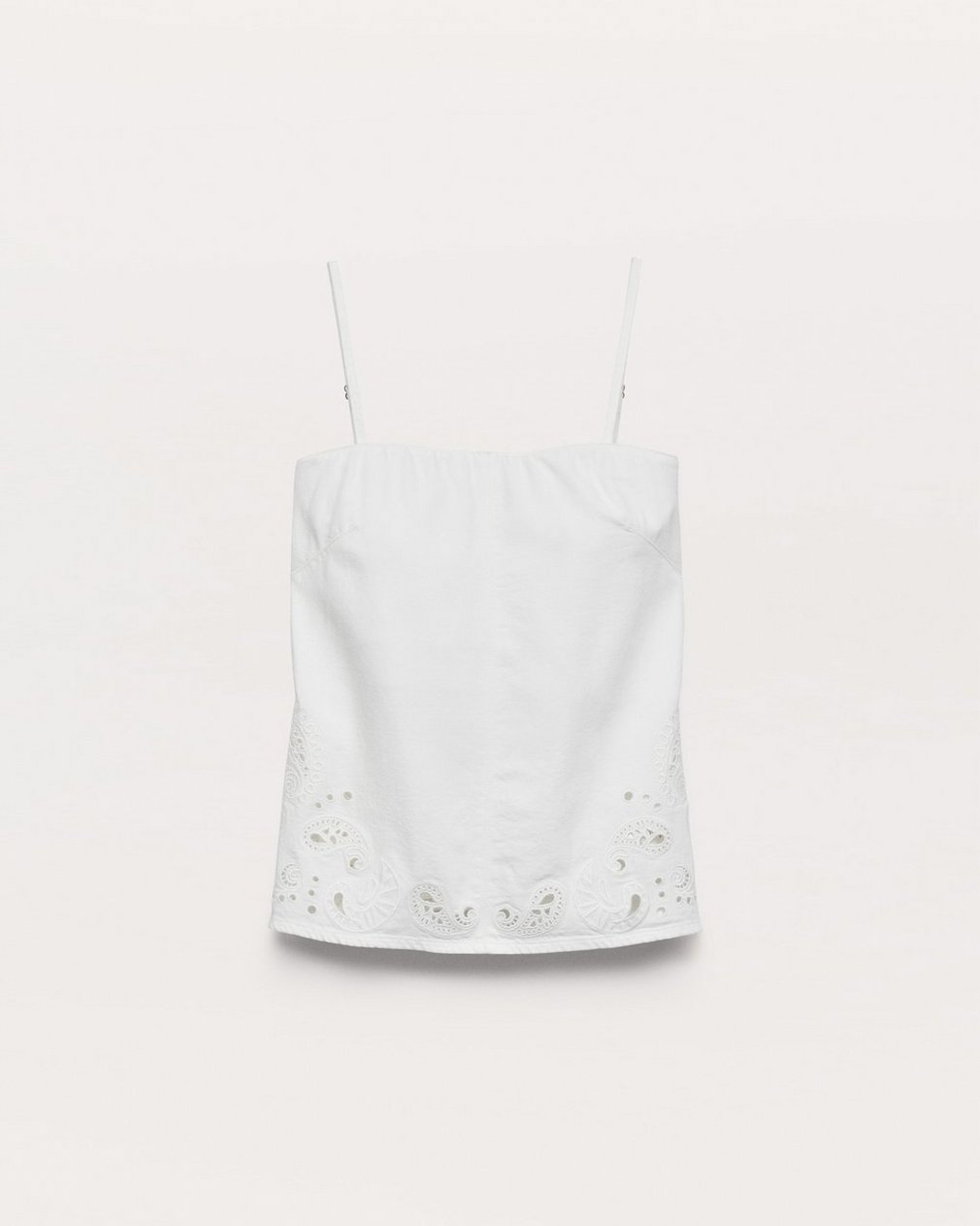 Aurora Denim Top - White Eyelet