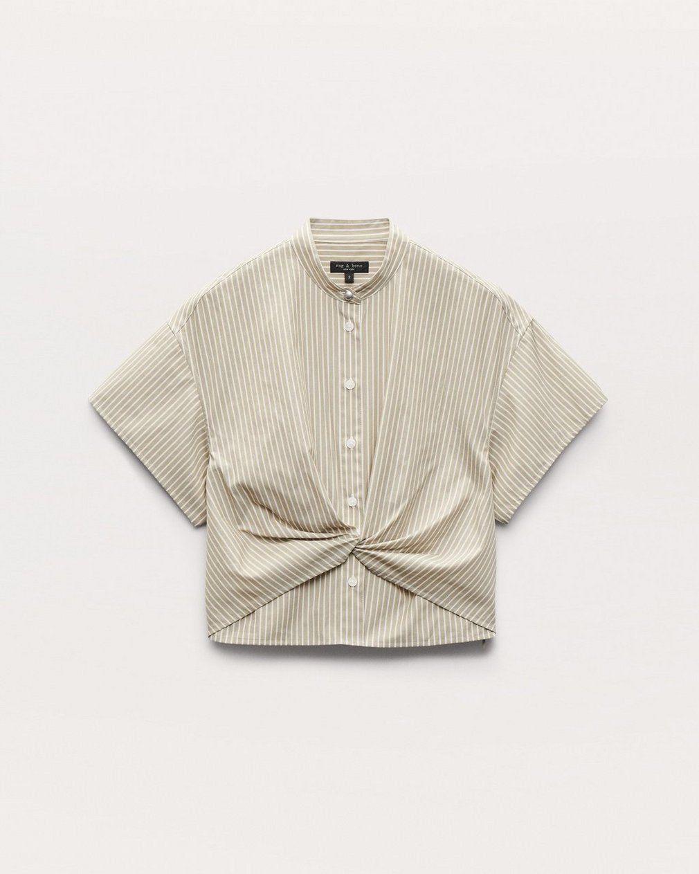 Gretchen Striped Poplin Shirt - Beige Stripe